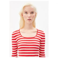 ARMEDANGELS - Women's Alaani Crewneck Striped - Haut à Manches Longues -Vestes Boutique armedangels womens alaani crewneck striped haut a manches longues detail 4