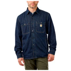 Carhartt - Denim Fleece Lined Snap Front Shirt - Chemise -Vestes Boutique carhartt denim fleece lined snap front shirt chemise detail 2