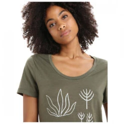 Icebreaker - Women's Tech Lite II S/S Scoop Tee Fresh Growth - T-shirt En Laine Mérinos -Vestes Boutique icebreaker womens tech lite ii s s scoop tee fresh growth t shirt en laine merinos detail 5