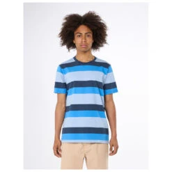 KnowledgeCotton Apparel - Regular Block Striped T-Shirt - T-shirt -Vestes Boutique knowledgecotton apparel regular block striped t shirt t shirt detail 3