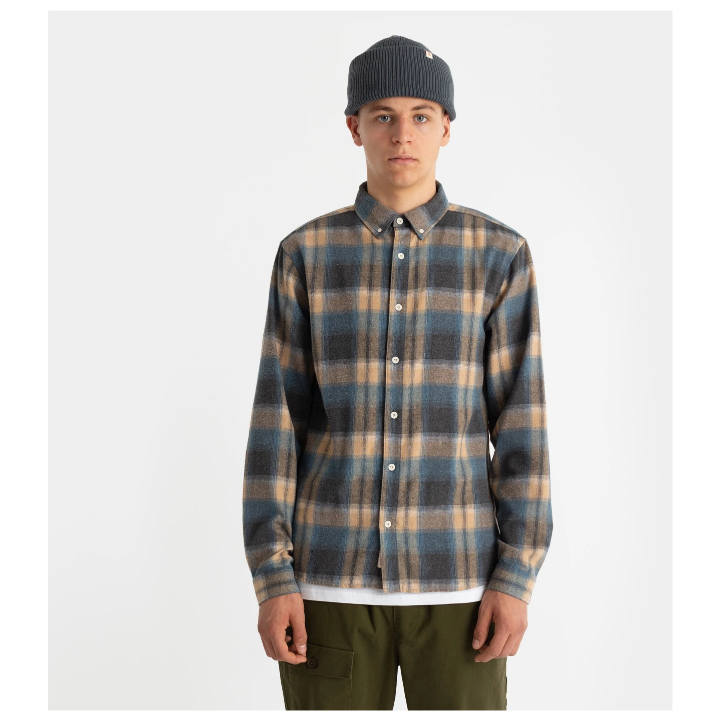 Revolution - Checked Button-Down Shirt In Cotton-Blend - Chemise 4 Revolution - Checked Button-Down Shirt In Cotton-Blend - Chemise – Image 2