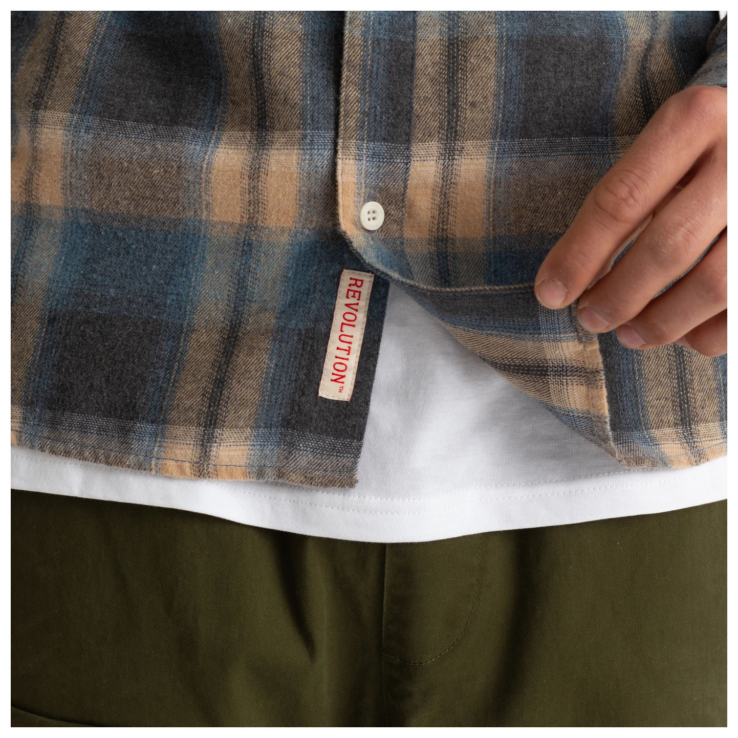 Revolution - Checked Button-Down Shirt In Cotton-Blend - Chemise 7 Revolution - Checked Button-Down Shirt In Cotton-Blend - Chemise – Image 5