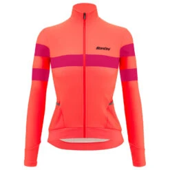 Santini - Women's 2W Coral Bengal L/S Jersey - Maillot De Cyclisme -Vestes Boutique santini womens 2w coral bengal l s jersey maillot de cyclisme 2