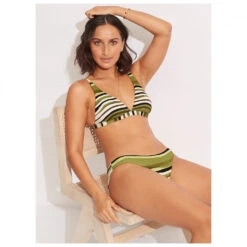 Seafolly - Women's Sun Stripe Reversible Hipster Pant - Bas De Maillot -Vestes Boutique seafolly womens sun stripe reversible hipster pant bas de maillot detail 6