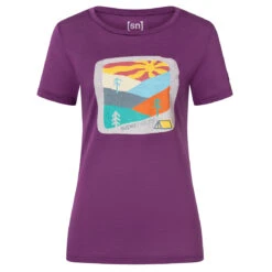 Super.natural - Women's Mountain Art Tee - T-shirt En Laine Mérinos -Vestes Boutique supernatural womens mountain art tee t shirt en laine merinos 2