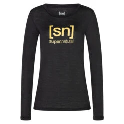 Super.natural - Women's The Essential Logo L/S - Haut à Manches Longues -Vestes Boutique supernatural womens the essential logo l s haut a manches longues 2