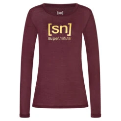 Super.natural - Women's The Essential Logo L/S - Haut à Manches Longues -Vestes Boutique supernatural womens the essential logo l s haut a manches longues 3